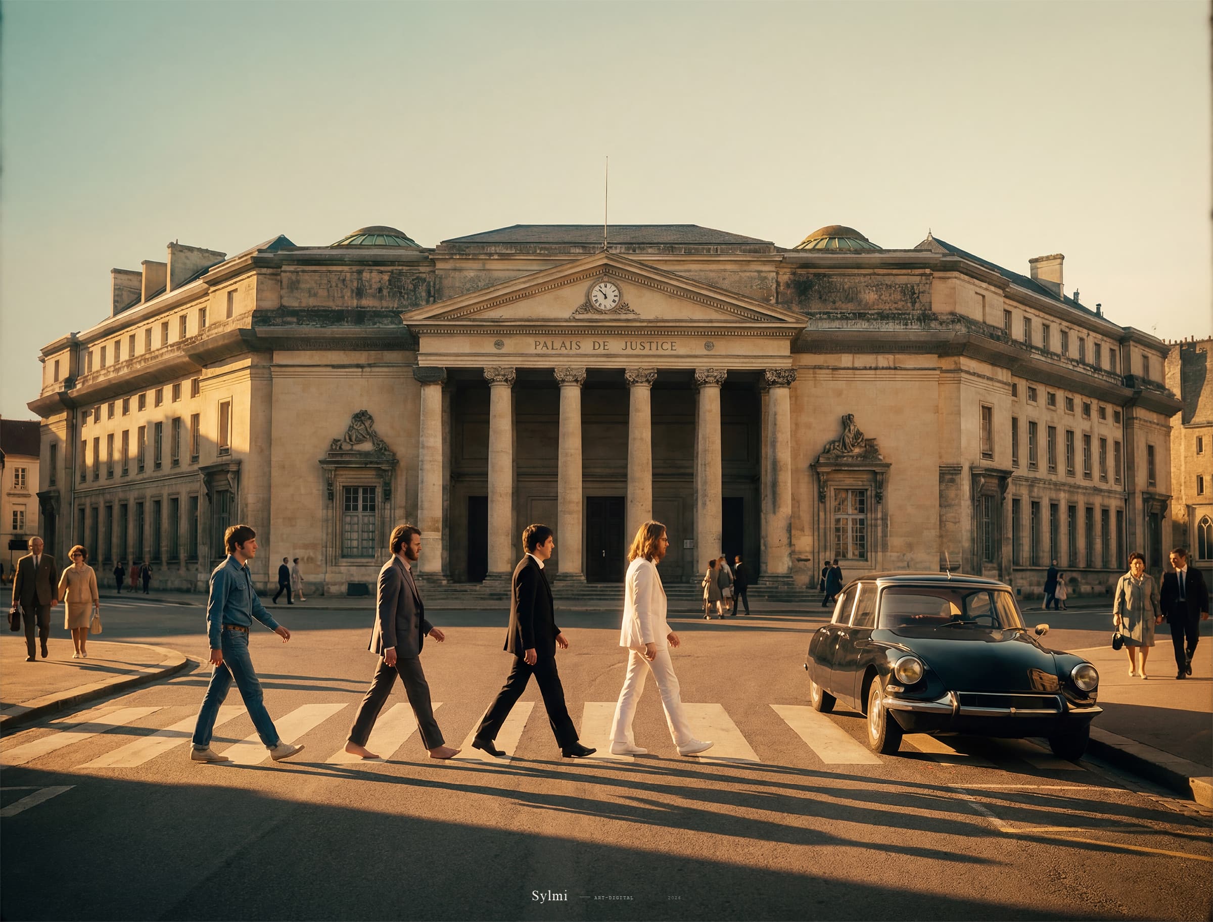 The Beatles à Caen — sylmi-beatles-caen-abbey-road-courthouse-ds-citroen-01 par Sylmi