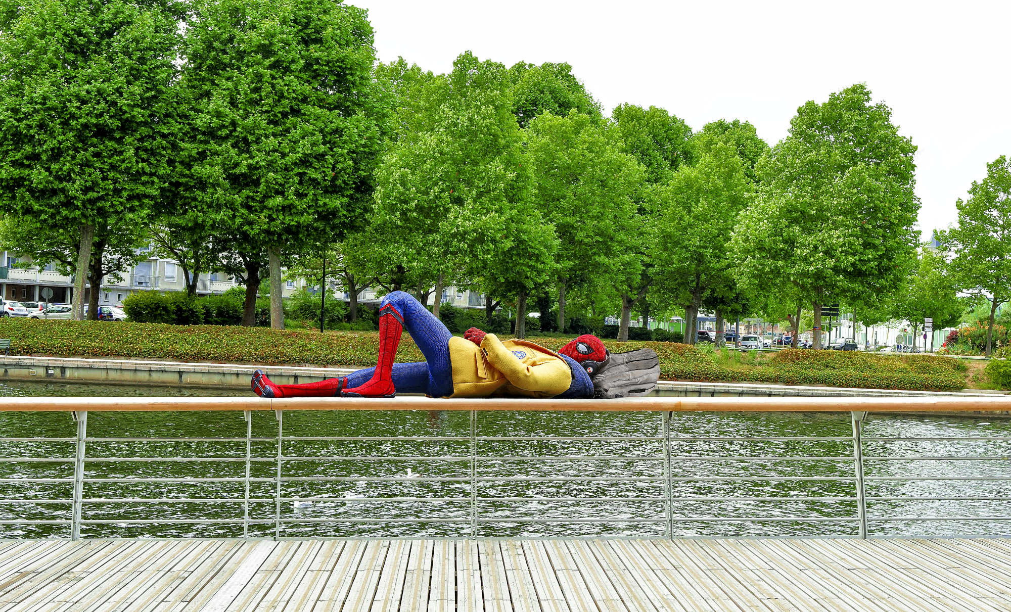 Spider-Man à Caen (Rives de l'Orne) — création art digital par Sylmi